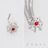 CZ SPIDER WEB 316L SURGICAL STEEL L-SHAPE NOSE RING